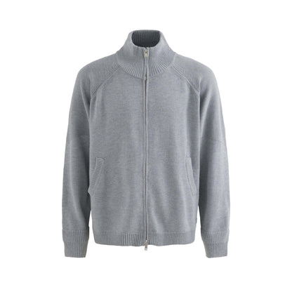 Streetwear Style Color-block Stripe Button Detail Sweater Unisex Trendy Loose Casual Knitwear